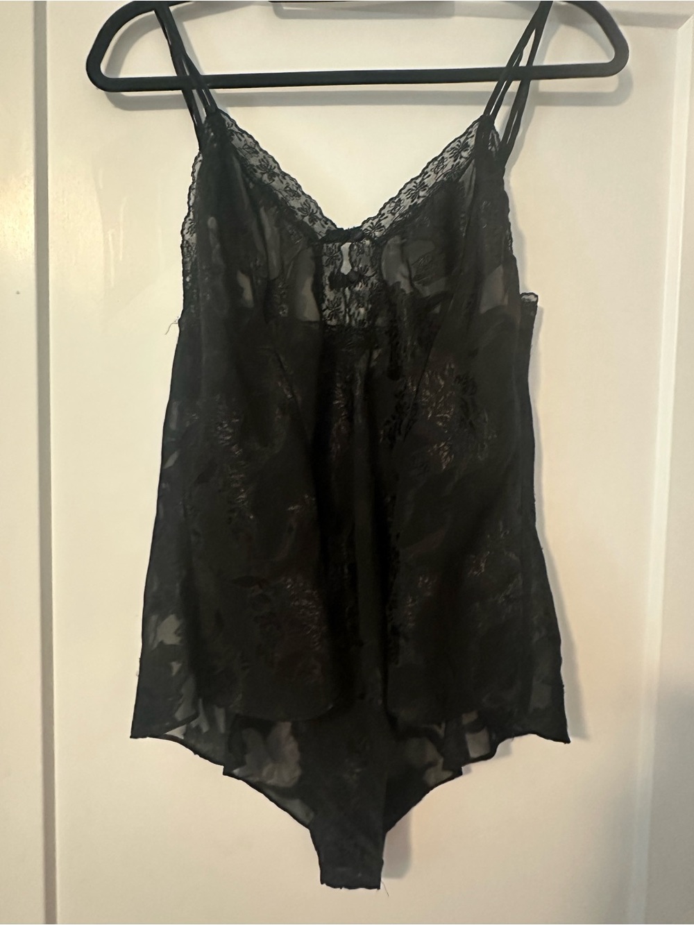 Vintage Victoria's Secret Black Lace Sheer Teddy